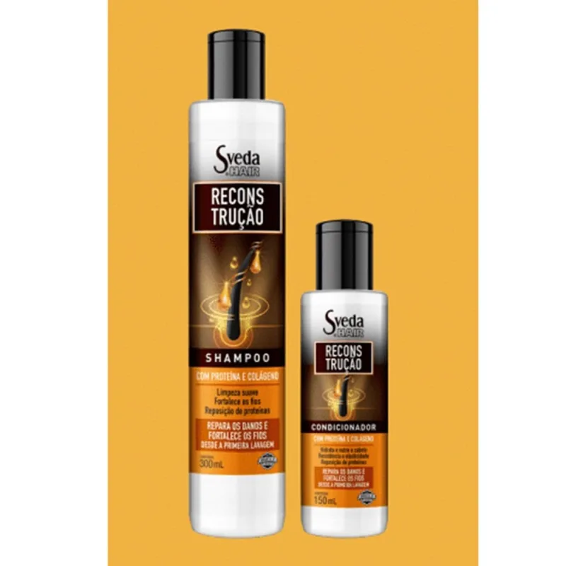 Kit Shampoo Sveda Hair Reconstrução 300ml + Condicionador 150ml