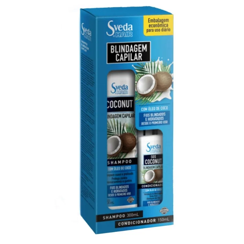 Shampoo 300ml + Condicionador Sveda Blindagem Capilar Coco 150ml