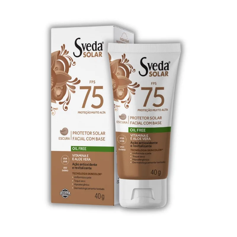 Protetor Solar Sveda Base Escura Fps75 40g - Sveda - Beleza E Perfumaria