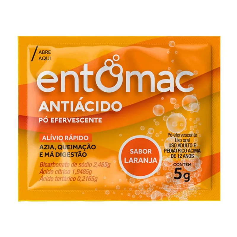 Antiácido Entomac Pó Efervescente Sabor Laranja 5g