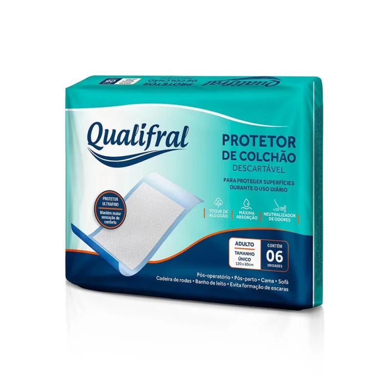 Protetor Colchão Descartável Qualifral 6 Unidades - Qualifral - Colchões