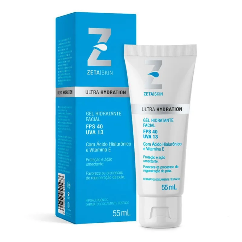 Gel Hidratante Facial Zeta Skin Ultra Hydration Ácido Hialurônico + Vitamina E FPS40 UVA13 55ml