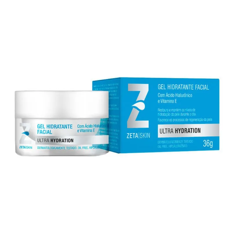 Gel Hidratante Facial Zeta Skin Ultra Hydration Ácido Hialurônico + Vitamina E Oil Free 36g