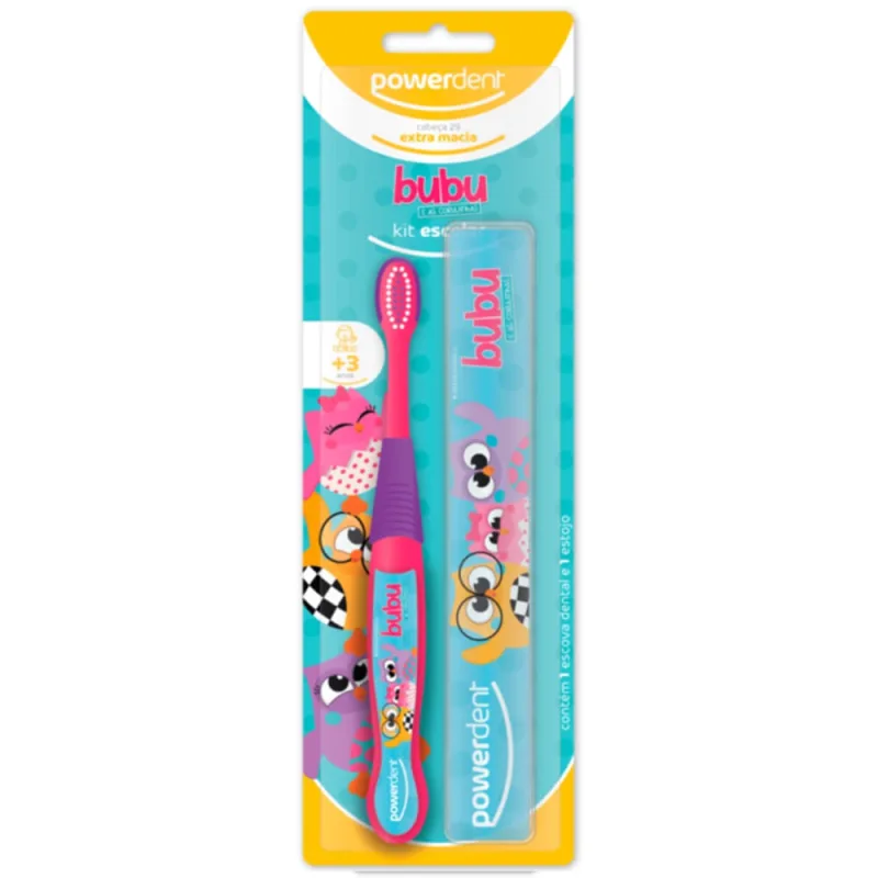 Escova Dental Flock Baby Bubu com Estojo - Powerdent - Saúde E Cuidados Pessoais