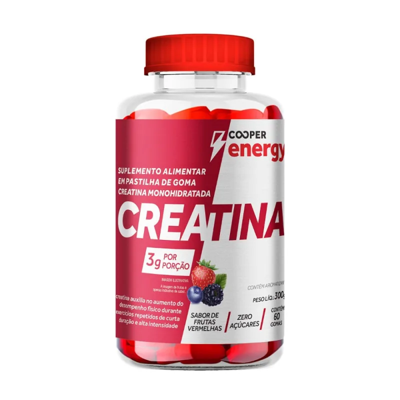 Creatina Frutas Vermelhas 3g Cooper Energy 60 Gomas - COOPER ENERGY - Suplementos Alimentares