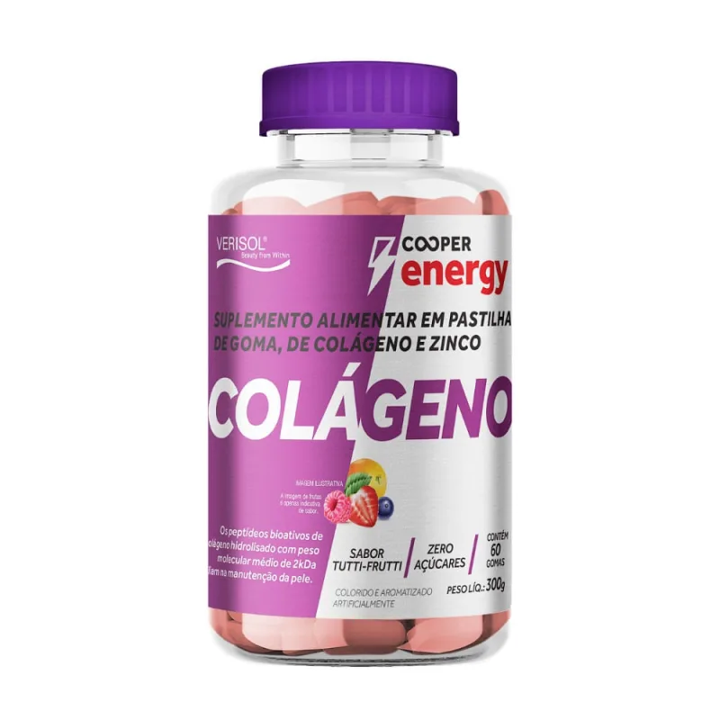 Colágeno em Goma Tutti-frutti Cooper Energy 60 Gomas - COOPER ENERGY - Suplementos Alimentares