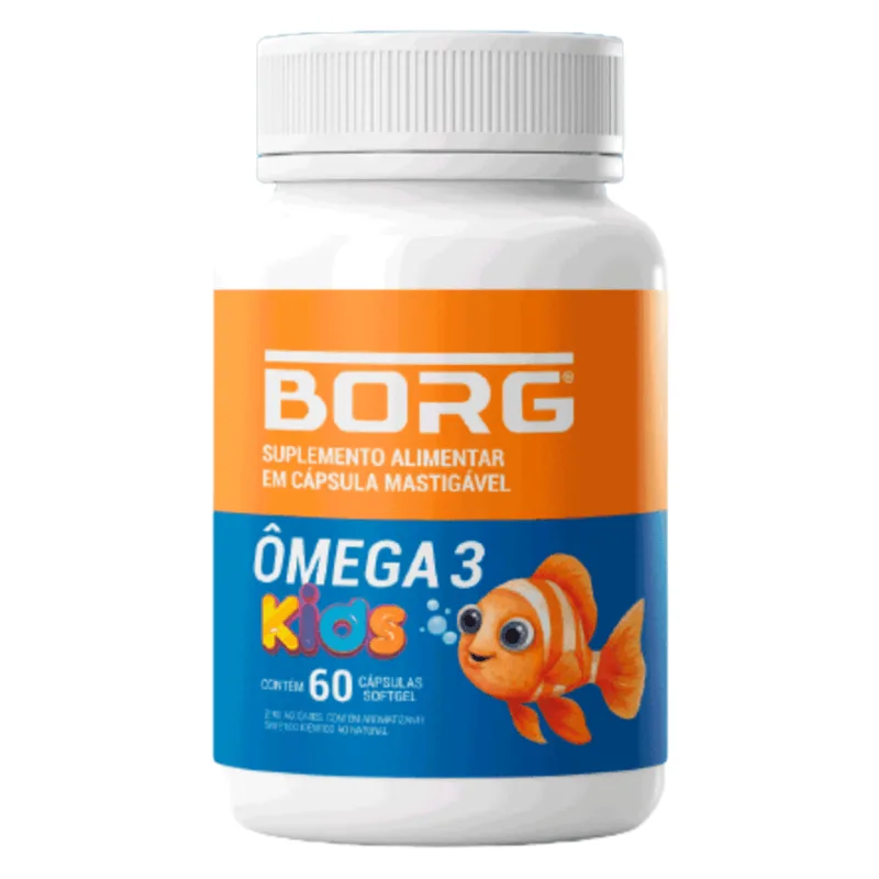 Suplemento Alimentar Borg Ômega 3 Kids 60 Cápsulas Mastigáveis Sabor Cereja