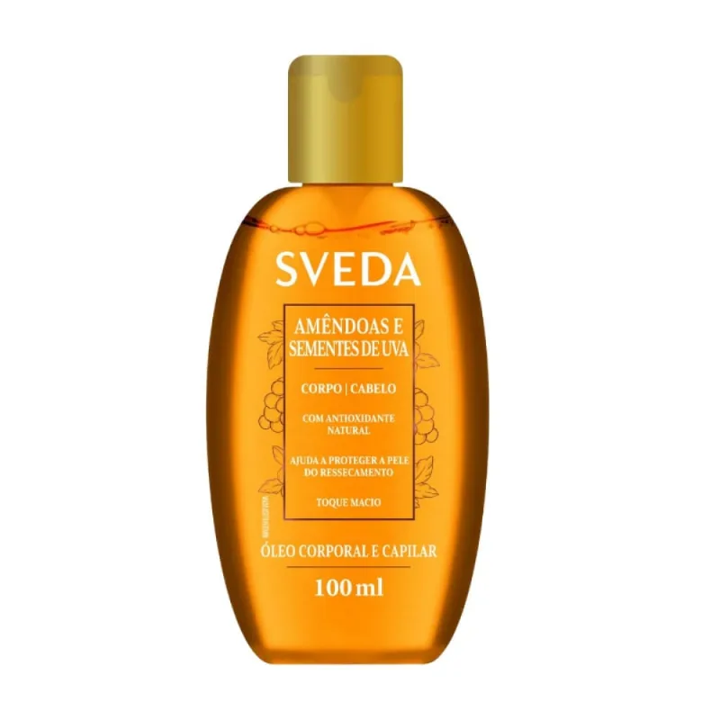 Óleo Corporal e Capilar Sveda Amêndoas e Sementes de Uva 100ml - Sveda - Beleza E Perfumaria