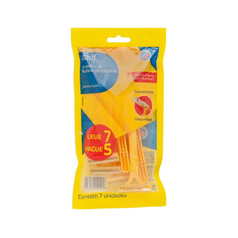 Aparelho para Barbear Descartavel Dauf leve 7 Pague 5 - Dauf - Higiene Pessoal