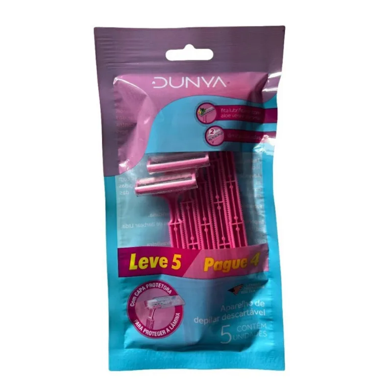 Aparelho de Depilar Descartável Feminino Dunya 5 Unidades