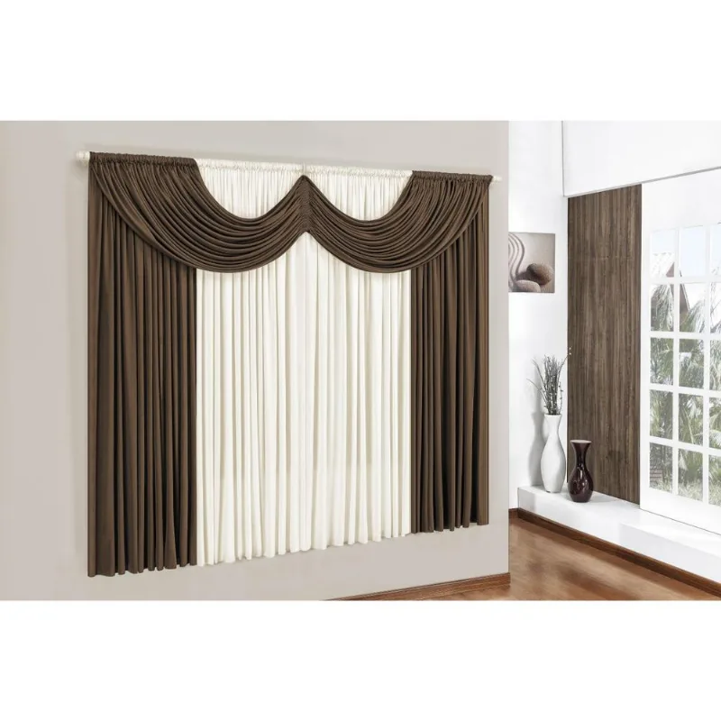 Cortina Para Sala E Quarto 2 M X 1,70 M Marrom Paris