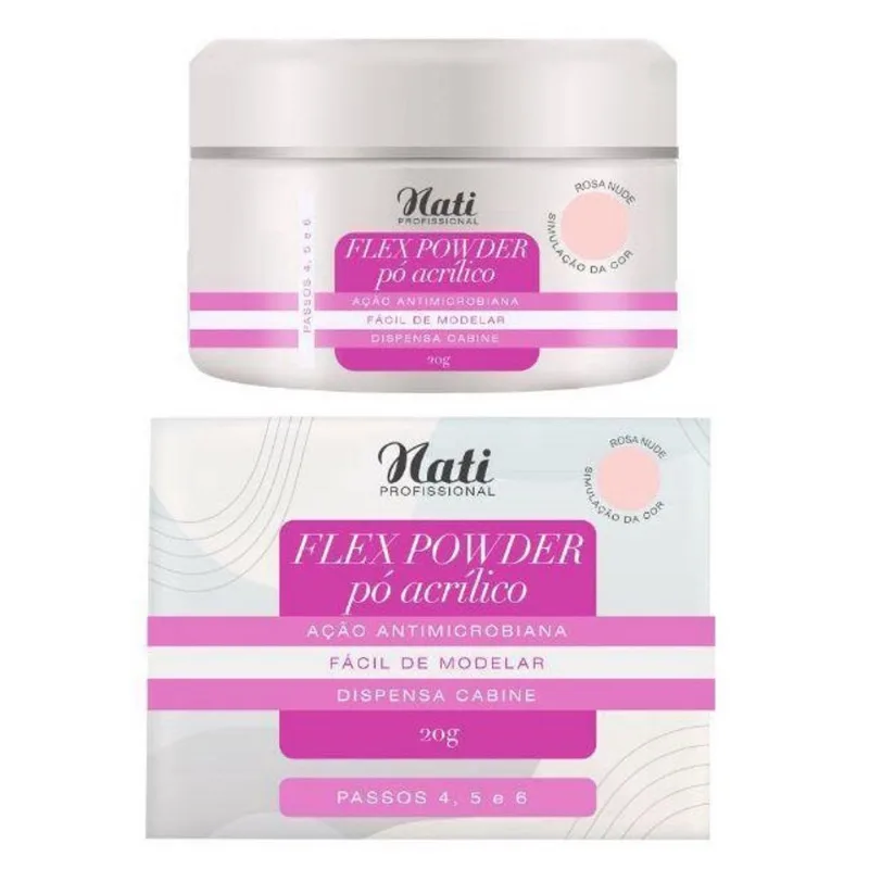 Nati Profissional Pó Acrílico Flex Powder Rosa Nude - 20G