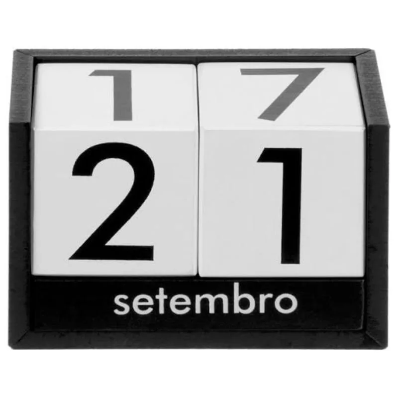 Calendário Permanente De Madeira Pinus Ecológico Decoração - Não Disponível - Papelaria