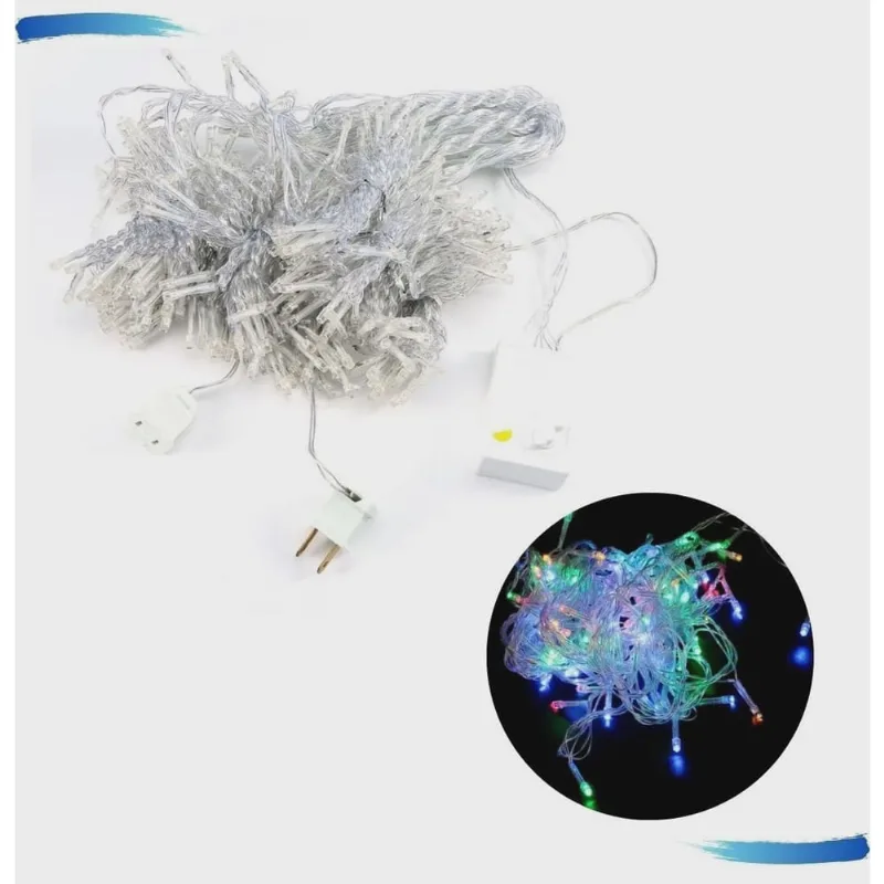 Pisca Pisca 100 Led Colorido 7 Metros Árvore De Natal 220v