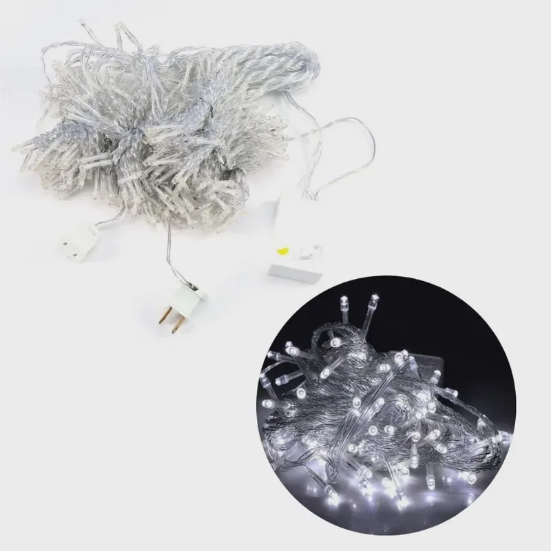 Pisca Pisca 300 Led Luz Branco 15m Árvore De Natal 220v