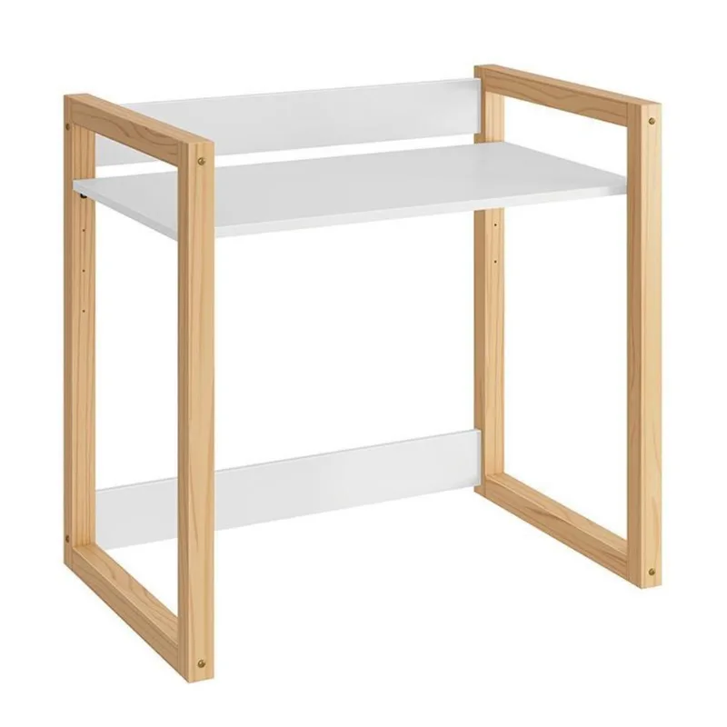 Mesa Infantil Zoe - Reller Móveis Branco Fosco/Madeira Natural