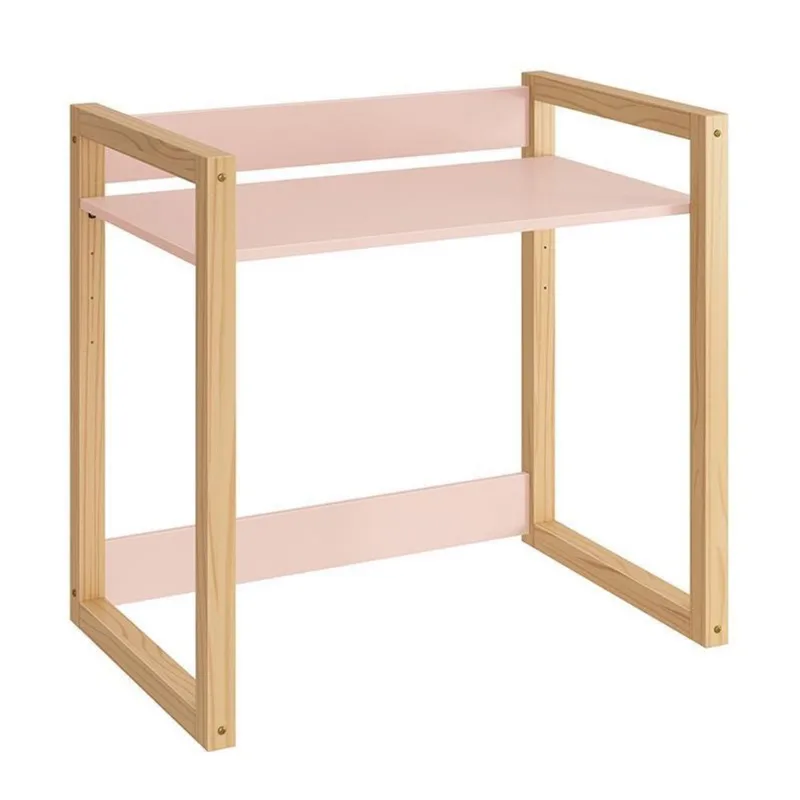 Mesa Infantil Zoe - Reller Móveis Rosa Fosco/Madeira Natural