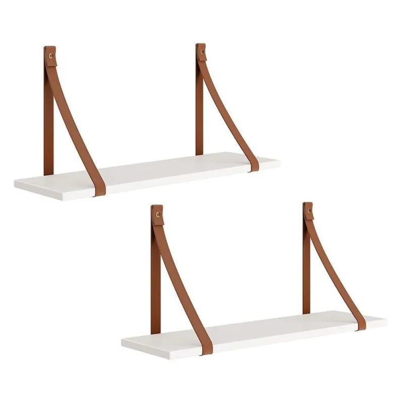 Kit 2 Prateleiras Luna MDF 66.6CM Branco Fosco Reller Móveis - OUTRAS - Agro