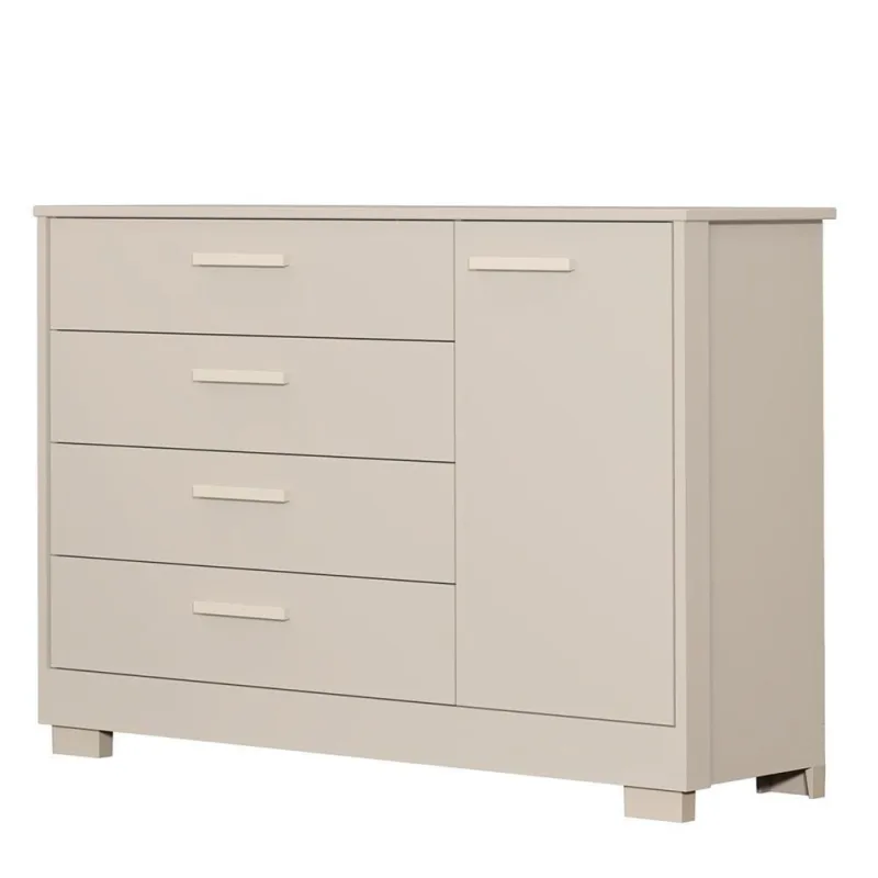 Cômoda Infantil Zaki 4 Gavetas MDF Puxador em MDF Bege Fosco Reller Móveis - OUTRAS - Agro