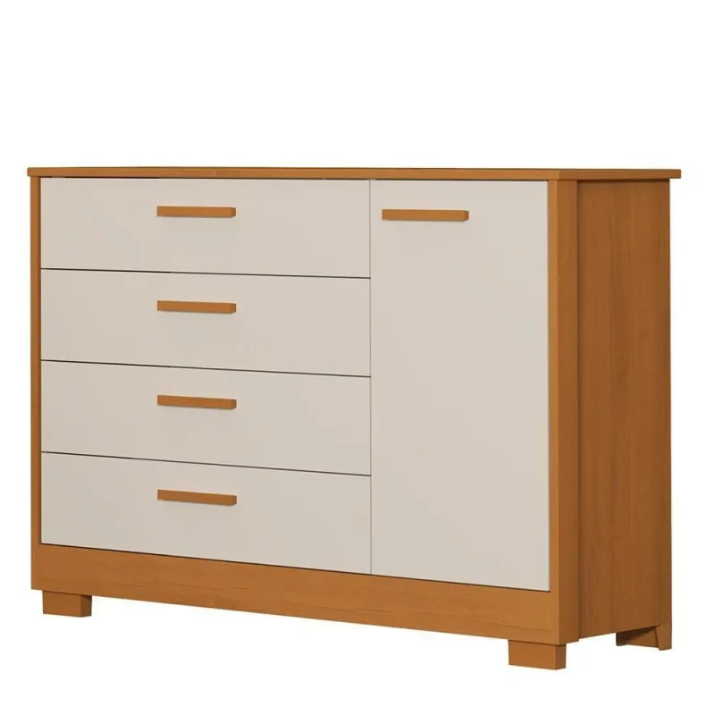 Cômoda Infantil Zaki 4 Gavetas MDF Puxador em MDF Areia Fosco-savana - OUTRAS - Agro
