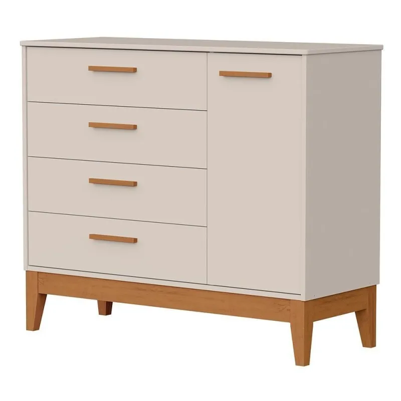 Cômoda Infantil Flip 4 Gavetas MDF Puxador em MDF Areia Fosco - OUTRAS - Agro