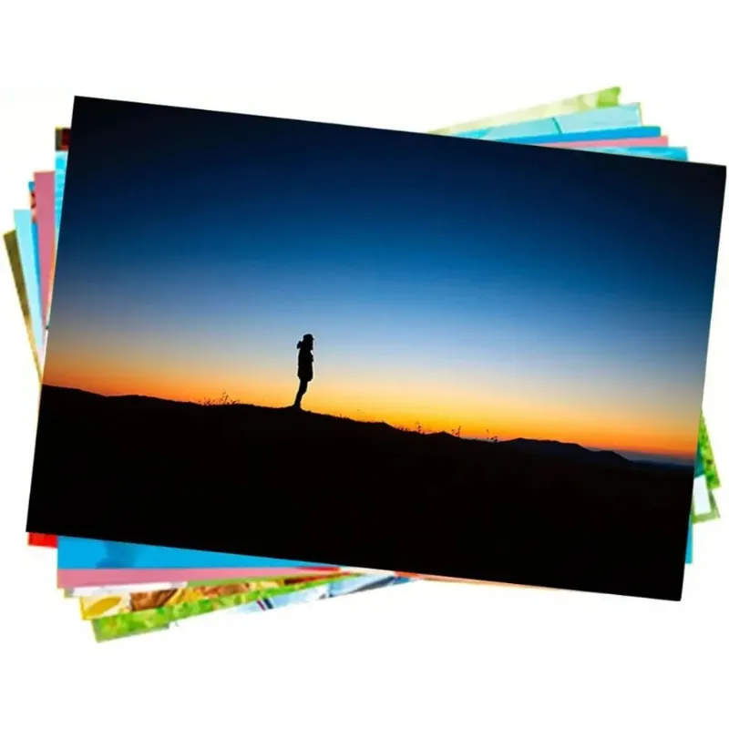 Papel Fotográfico A4 135g Glossy Branco Brilhante Resistente à Água / 100 folhas