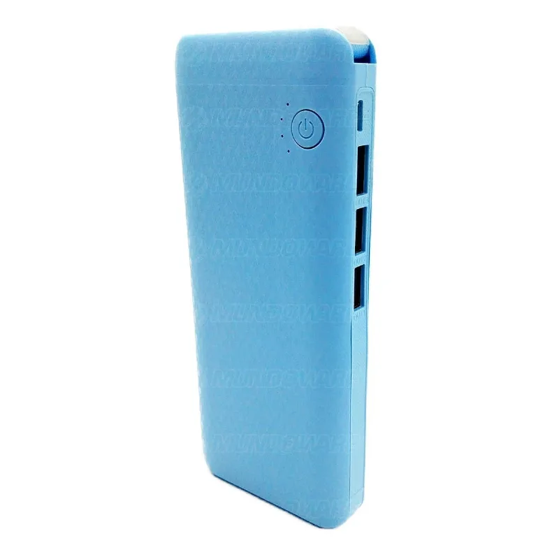 Power Bank Bateria Portátil 10000mAh com 3 Portas USB e Lanterna LED Exbom PBMX10 Azul