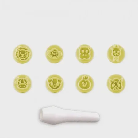 Kit Carimbos Animais BlueStar Amarelo - 1,5cm - Não Disponível - Papelaria
