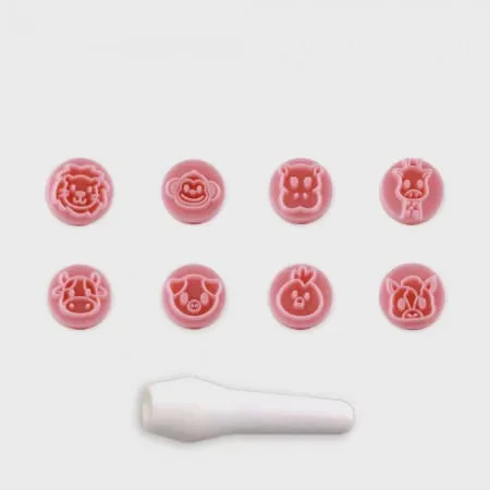 Kit Carimbos Animais Rosa Bluestar - Não Disponível - Papelaria
