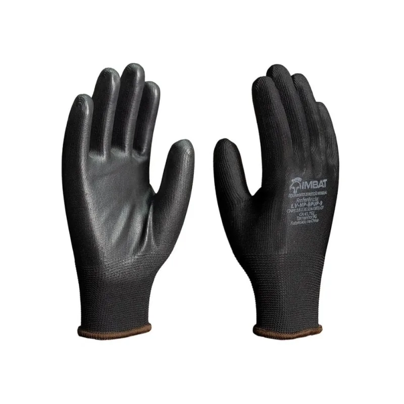 LUVA IMBAT POLIESTER PU PRETO TAM G 09 - IMBAT - Epis