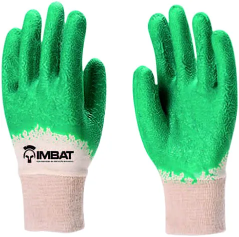Luva de malha com revestimento de latex verde tamanho 8-M LV-S-BLV IMBAT - IMBAT - Epi