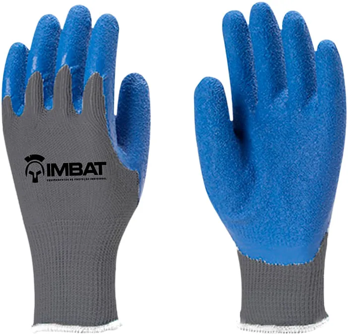 Luva de malha com revestimento de latex azul tamanho 9-G LV-A-BLAZ IMBAT - IMBAT - Epi
