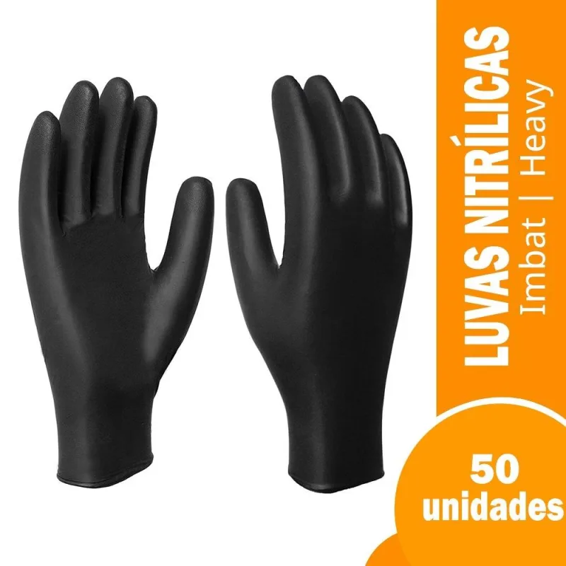 LUVA IMBAT PROCEDIMENTO NITRILICA PRETO HEAVY TAMANHO 10 EXTRA GRANDE 50X1 - Não Disponível - Agro, Indústria E Comércio