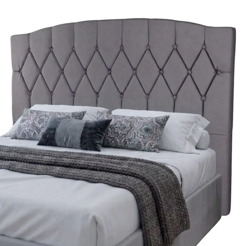 Cabeceira Estofada Para Cama Box Queen Belize De 1,60m Cinza