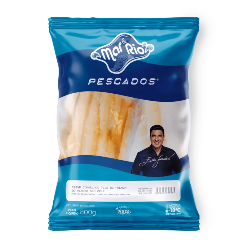 Filé Peixe Polaca Mar E Rio Sem Pele Congelado 800g