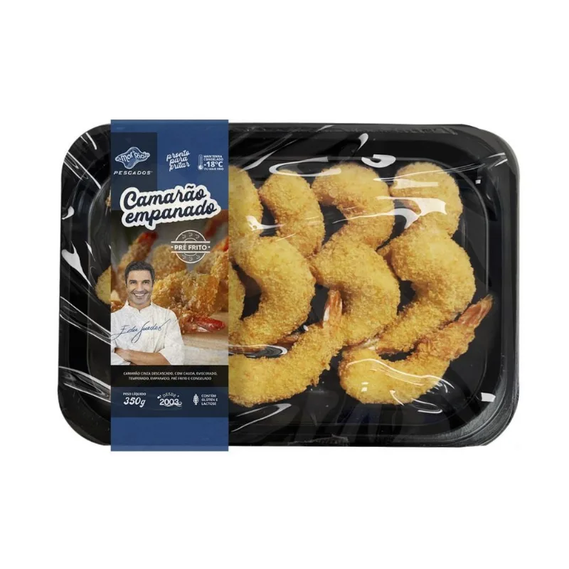 Camarão Cinza Empanado Mar E Rio 350g Bandeja