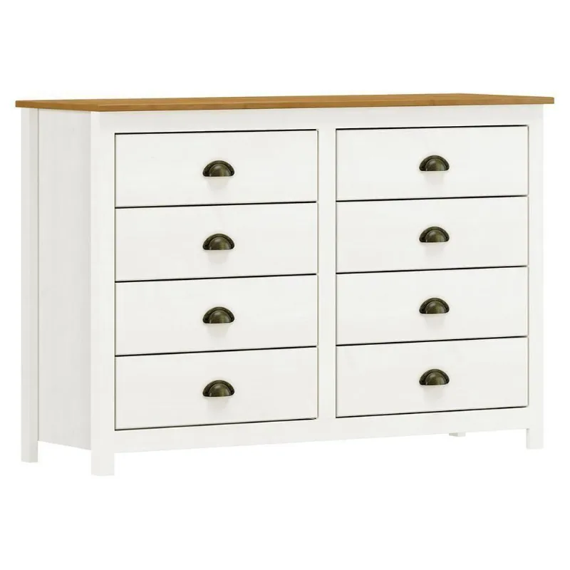 Cômoda Topázio 8 Gavetas Branco-freijó - Finestra Móveis Branco-freijó