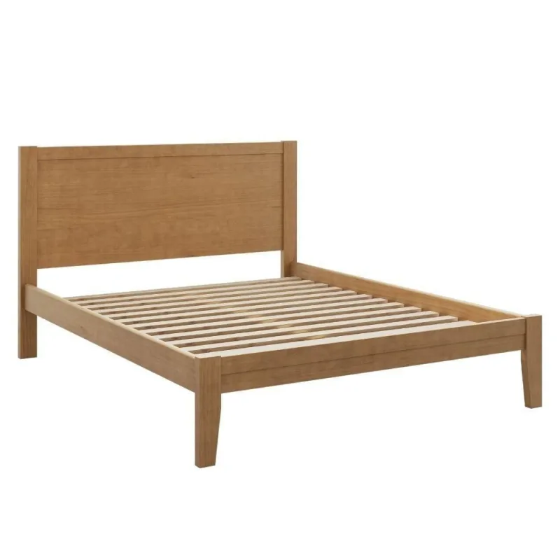 Cama Queen 2809 em Madeira Maciça Taeda Marrom Milani Movelaria - OUTRAS - Móveis