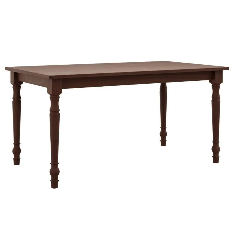 Mesa de Jantar 8979 6 Lugares Retangular Madeira Maciça 160cm Café Milani Movelaria - OUTRAS - Móveis