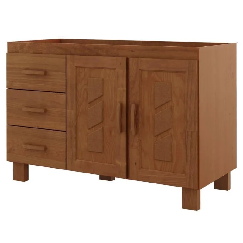 Balcão para Pia 1241C 2 Portas Madeira Maciça 120cm Castanho Milani Movelaria - OUTRAS - Casa E Construção