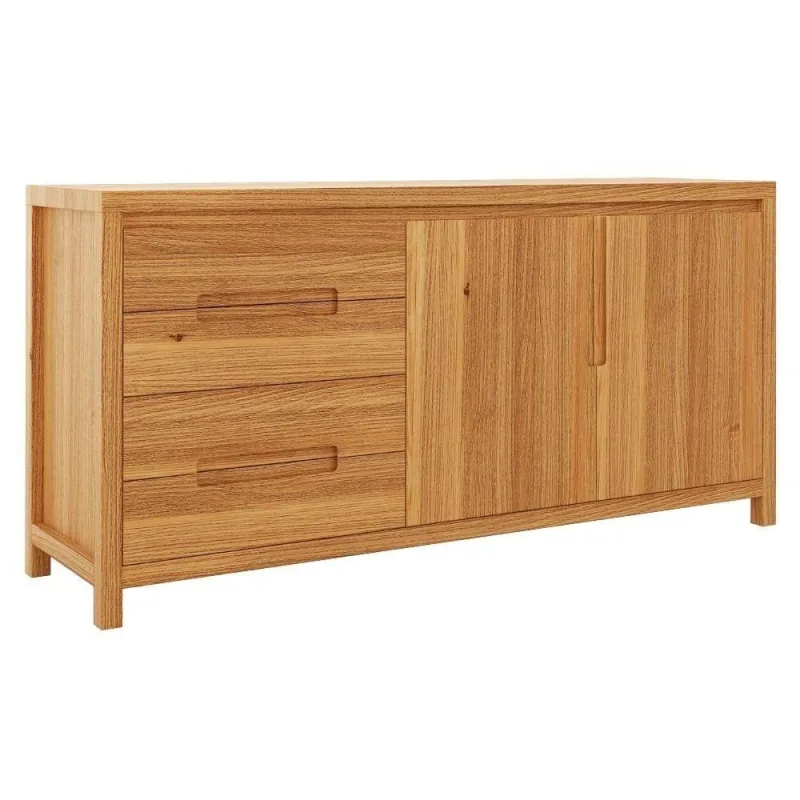 Buffet Balcão 1553N Contemporâneo 2 Portas Madeira Maciça Rustic Milani Movelaria - OUTRAS - Casa E Construção