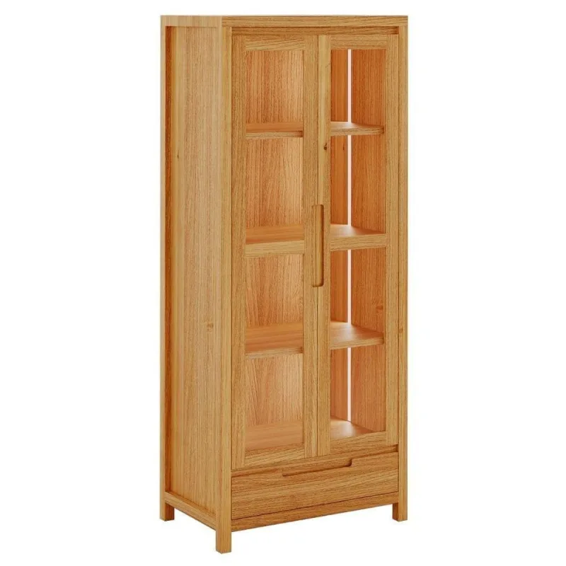 Cristaleira 1554N 2 Portas 3 Prateleiras Madeira Maciça Taeda Rustic Milani Movelaria - OUTRAS - Móveis