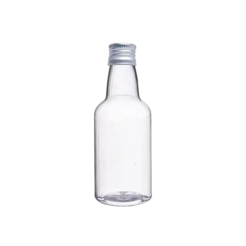 Lembrancinha Garrafa Pvc 50ml Tampa Aluminio Prata 10un