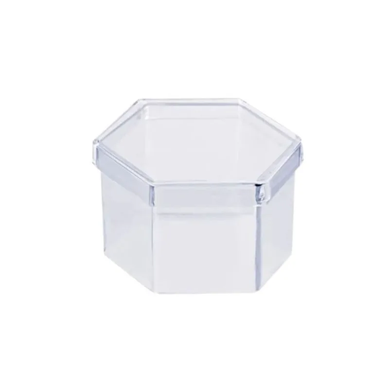 Lembrancinha Caixa Acrilica Sextavada 4x4cm 10 Un