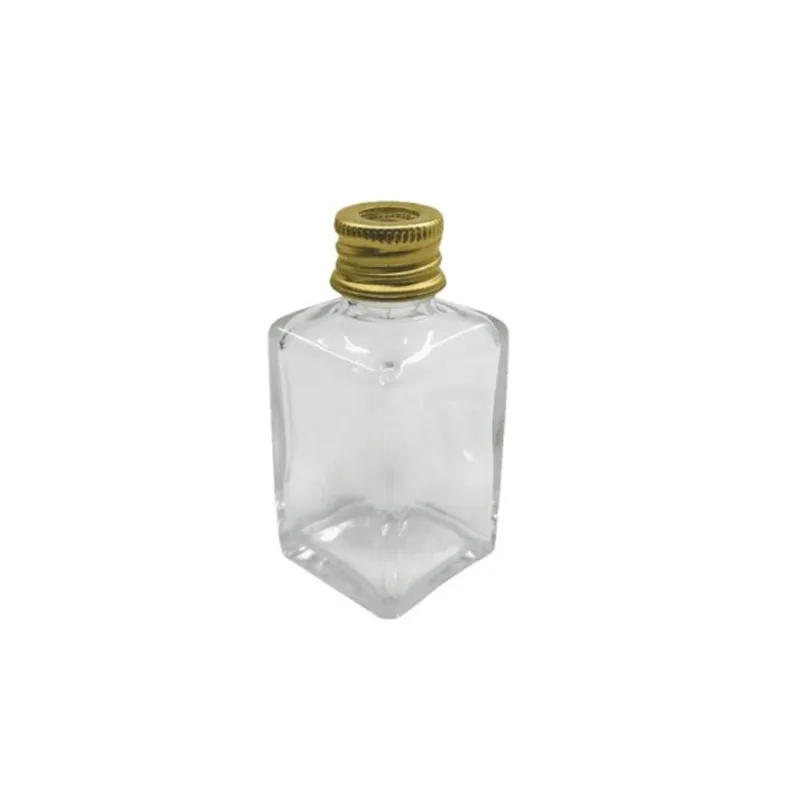 Lembrancinha De Vidro 30ml Tampa Aluminio Dourada Furada 5 Un