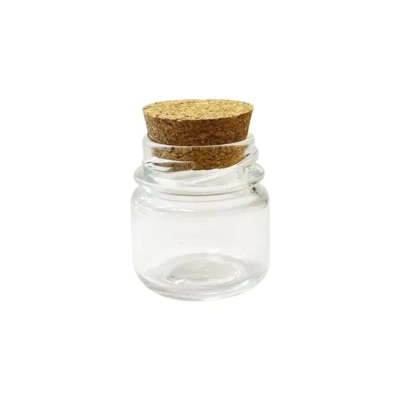 Lembrancinha Potinho De Vidro Redondo 40ml Tampa Rolha 10un