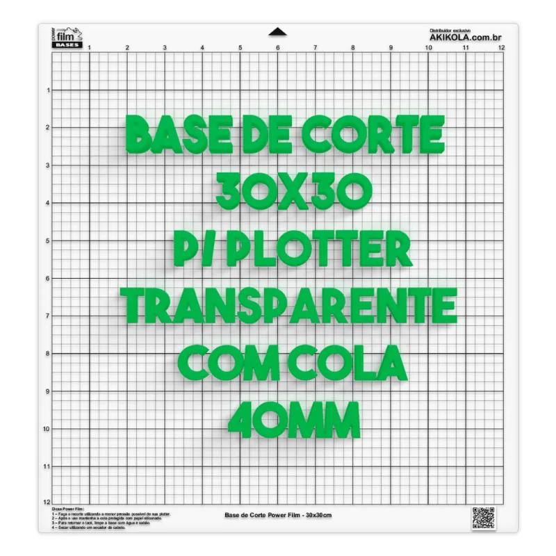 3 Bases de Corte 30x30 p/ Silhouette Cameo C/Cola - 40mm