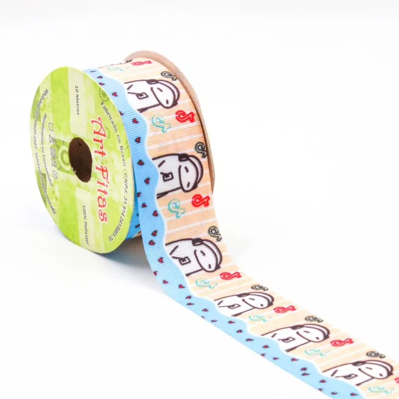 FITA DE GORGURÃO BENTO TIK TOK FLORK 02 38MM 103 - Colorido