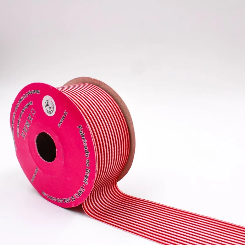 FITA GORGURÃO LISTRADA ART FITAS G2706 38MM EM POLIESTER COM 10 METROS 603 - Colorido Escuro