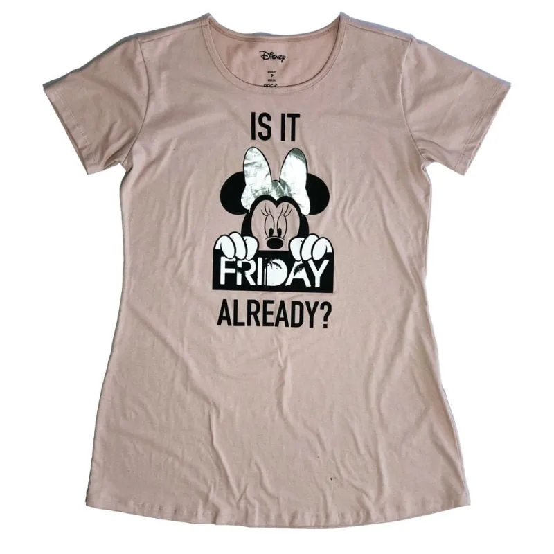 Camisola Infantil Disney Minnie Algodão Manga Curta com Babado - Não Disponível - Moda